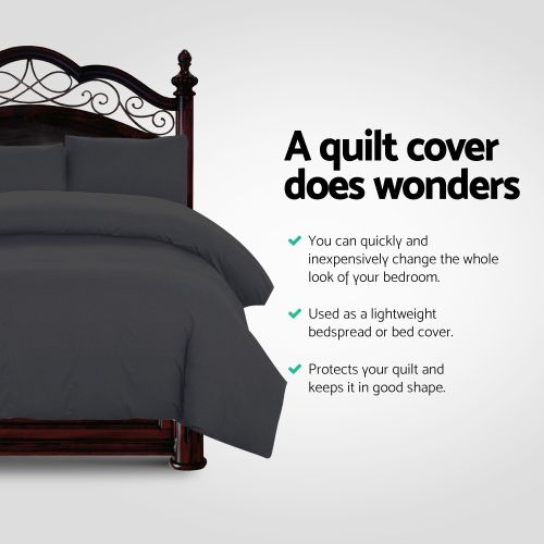 Giselle Quilt Cover Set Classic Black Super King